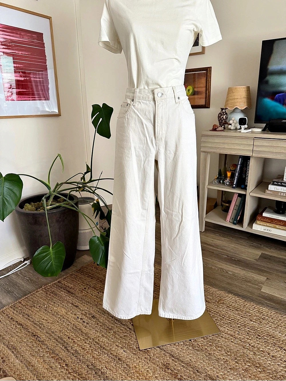Everlane White Wide Leg Jumpsuit Size Medium Like New